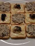 Aperitivos de canapés de cañadillas con alioli