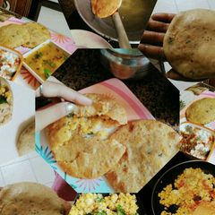 Chana daal n alloo stuff kachori # flat indian bread A picture of Chana daal n alloo stuff kachori # flat indian bread.