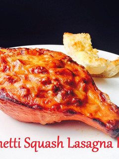 A picture of Spaghetti Squash Lasagna Boats.