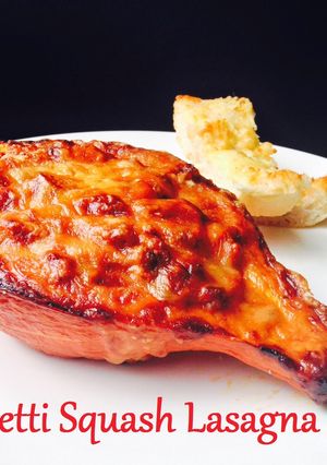 A picture of Spaghetti Squash Lasagna Boats.