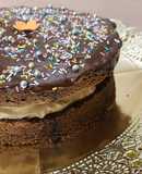 Tarta de chocolate con crema de queso y ganache