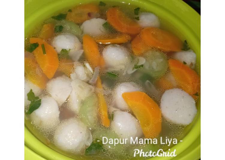 Sop gambas (oyong) bakso ikan