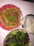 Thịt kho măng khô cuốn bánh tráng (ngày tết)