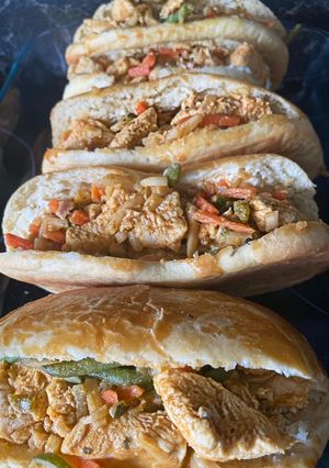 Une photo de 57• 🥙 Fricassé au poulet revisité (au four) Julienne de légumes 🍗