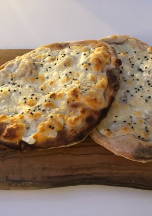 A picture of Sourdough Akkawi Manoushe.