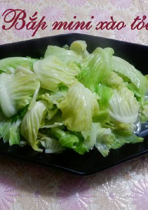 Hình của món Bắp cải mini xào tỏi.