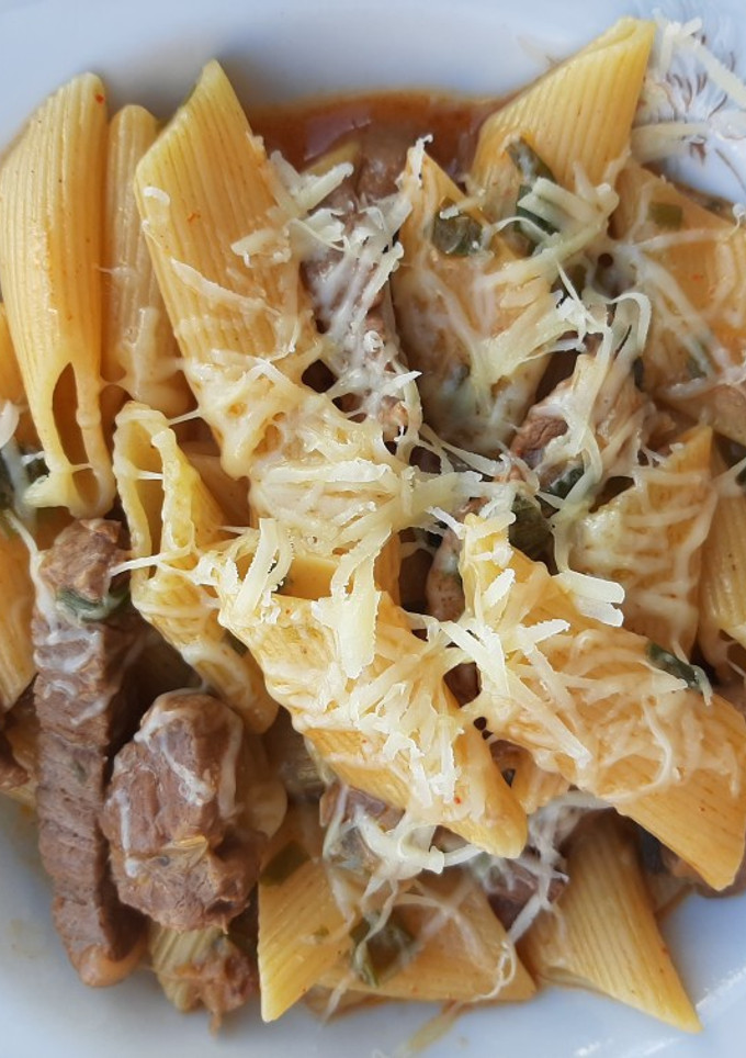 Una foto de Guiso de carne y fideos súper express