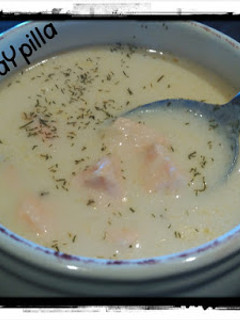 Una foto de Sopa de salmón