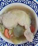 ซุปไก่ใส่ต้นหอมญี่ปุ่น เมนูเด็ก
