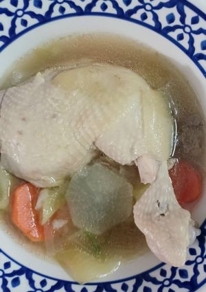 รูปของ ซุปไก่ใส่ต้นหอมญี่ปุ่น เมนูเด็ก