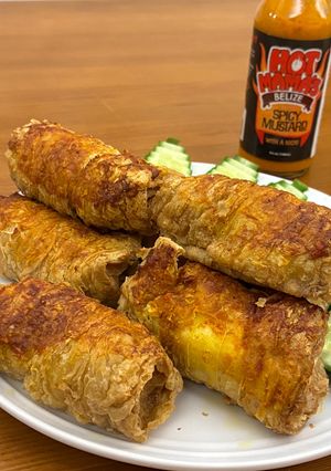 氣炸蝦漿豆包捲 的食譜成品照片