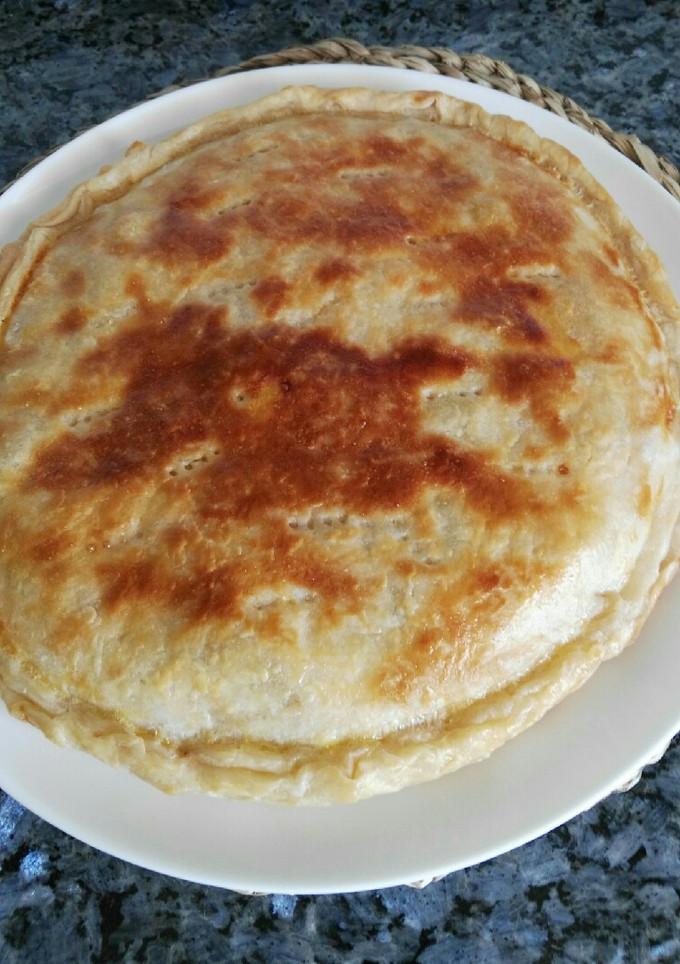 Una foto de Hojaldre de calabacín, soja y queso