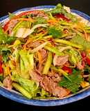 Gỏi măng tây, thịt bò