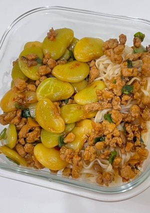 醬燒皇帝豆（拌麵）便當菜 的食譜成品照片