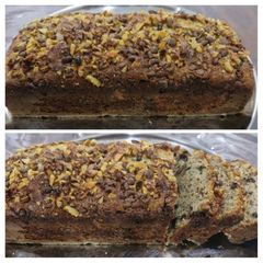 A picture of Banana walnut chocolate cake.
