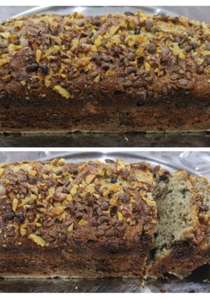 A picture of Banana walnut chocolate cake.