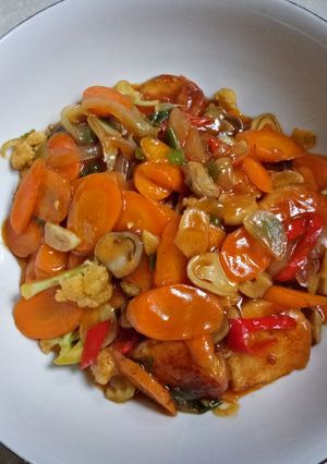 Foto resep Tofu mix sayur asam manis