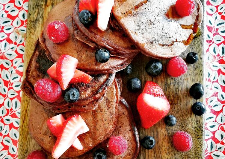 Panquecas de castanha e cacau