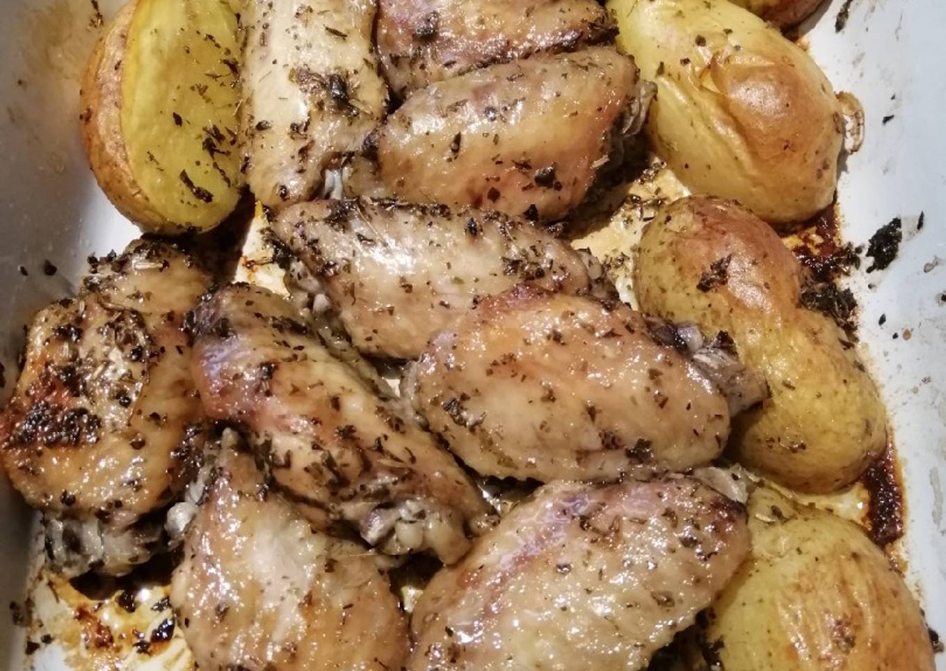 Baked Wings and Potato