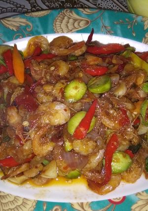 Foto resep Udang pete balado