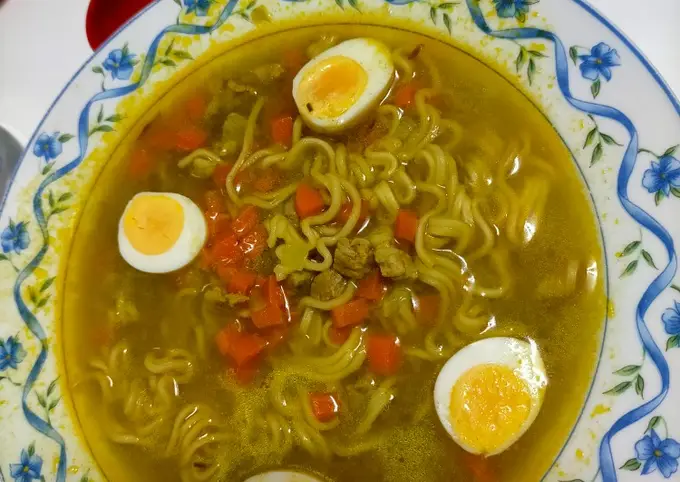 Receta Sopa noodles con verduras y carne
