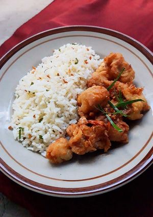 Foto resep Chicken Popcorn & Nasi Daun Jeruk