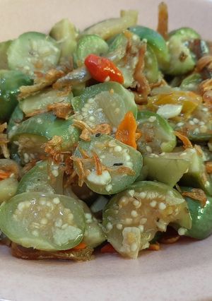 Foto resep Tumis Terong Gelatik Teri (Terong hijau bulat)