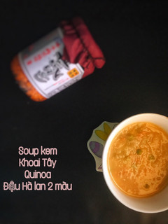 Hình của món Soup kem khoai TâyQuinoaĐậu Hà lan 2 màu.