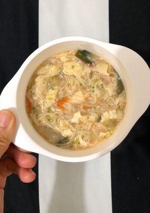 Foto resep Mpasi 9 bulan(Mie kuah, brokoli, telur puyuh kocok)