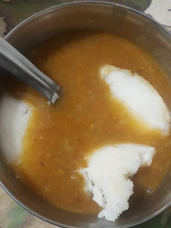 A picture of Idli sambhar.