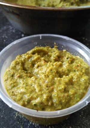 A picture of Beerakai tokku pachadi (Ridge gourd Peel chutney).