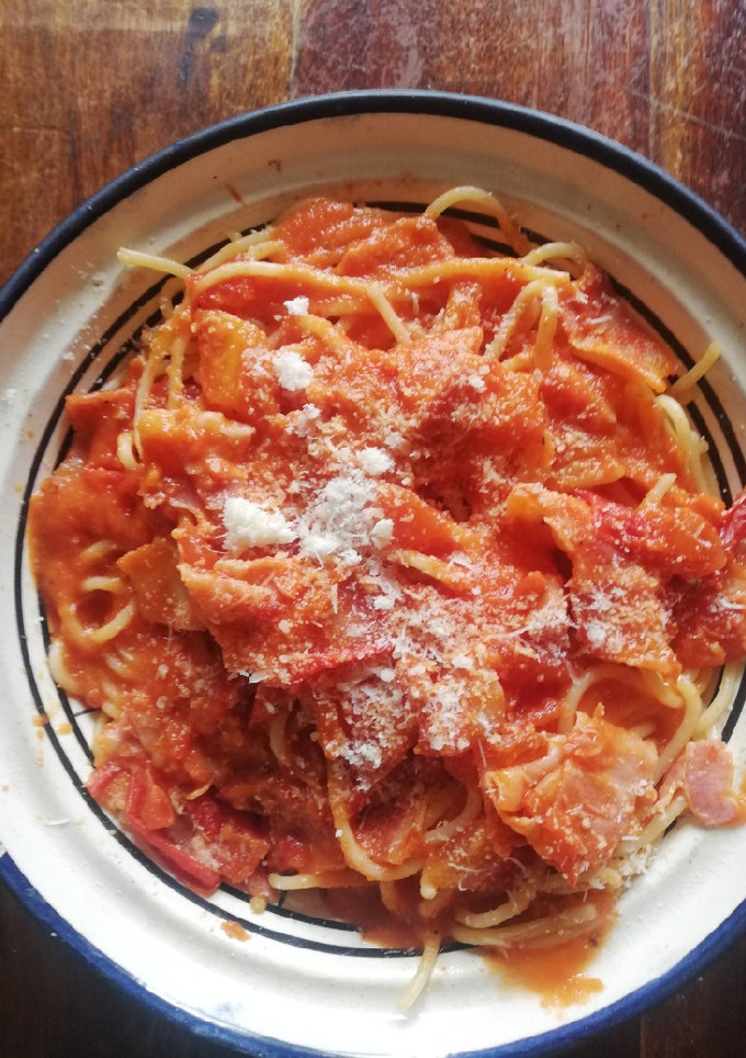 Una foto de Spaghetti all'Amatriciana
