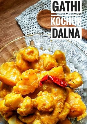 A picture of Gathi Kochur Dalna Arbi Curry.