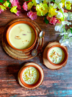 A picture of Sabudana Kheer / Sago Pudding.