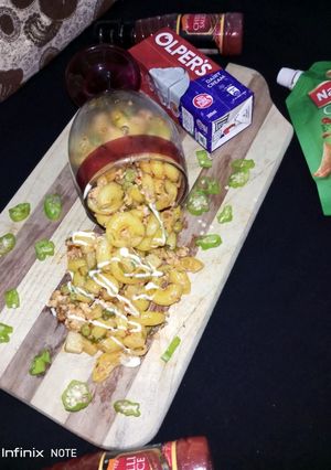 A picture of Chicken keema macaroni.