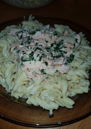 Une photo de Pates au saumon frais et sa persillade