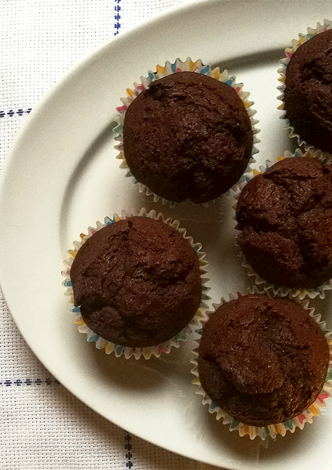 Una foto de Magdalenas de chocolate y Nutella