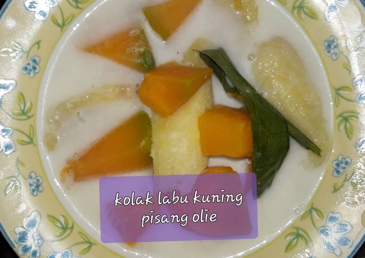 resep cara membuat Kolak labu kuning pisang olie