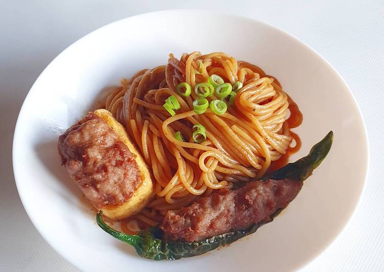 Easiest Way to Make Speedy ASIAN-STYLE SPAGHETTI WITH YONG TOW FOO (HAKKA-STYLE STUFFED TOF