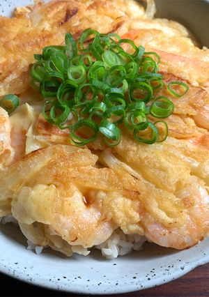 A picture of Pan-fried Prawn & Onion Rice Bowl.