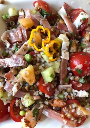 A picture of Minty Melons and Lentils Salad.