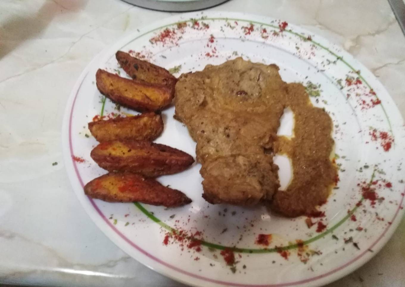 Chuletas en salsa de almendras