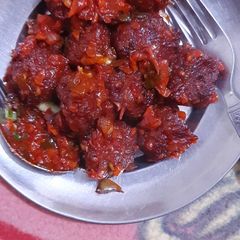 A picture of Dry manchurian.