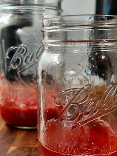 A picture of Strawberry Syrup and Jam.