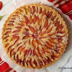 A picture of Frangipane plum flan.