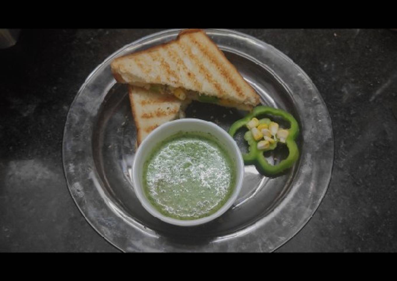 Cheese Corn Capsicum Sandwich