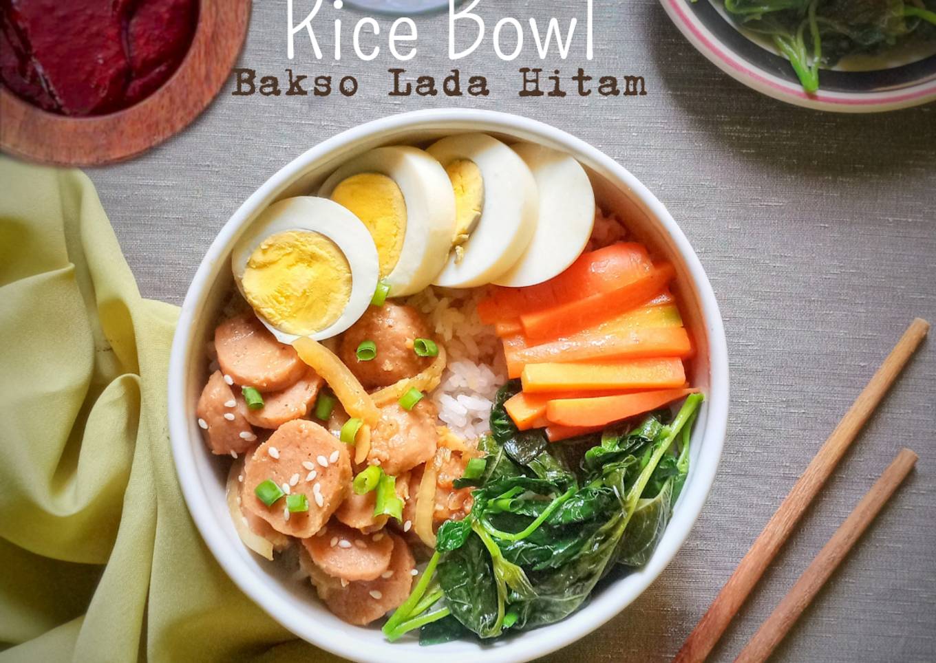 Rice Bowl Bakso Lada Hitam