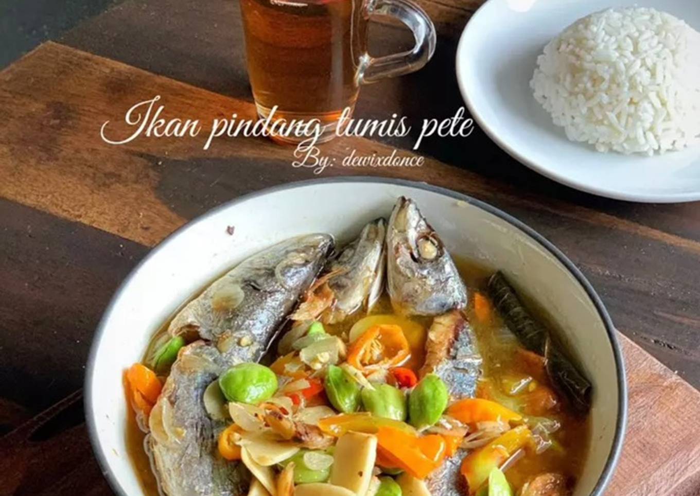 Ikan pindang tumis pete