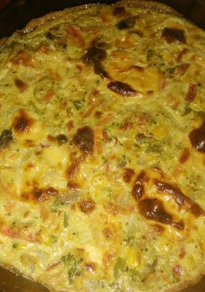 Una foto de Tarta íntegral de verduras súper express!!!🍆🍅