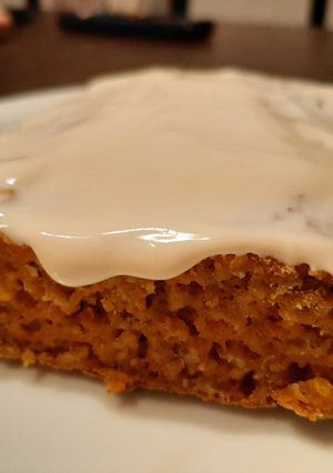 Una foto de Budín de zanahoria y crema fit